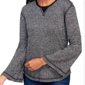 Jessica Simpson Marbled Knit Bell SleeveSweatshirt